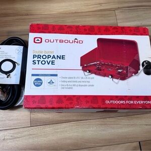 Outbound Double burner Propane Stove with gas hose New